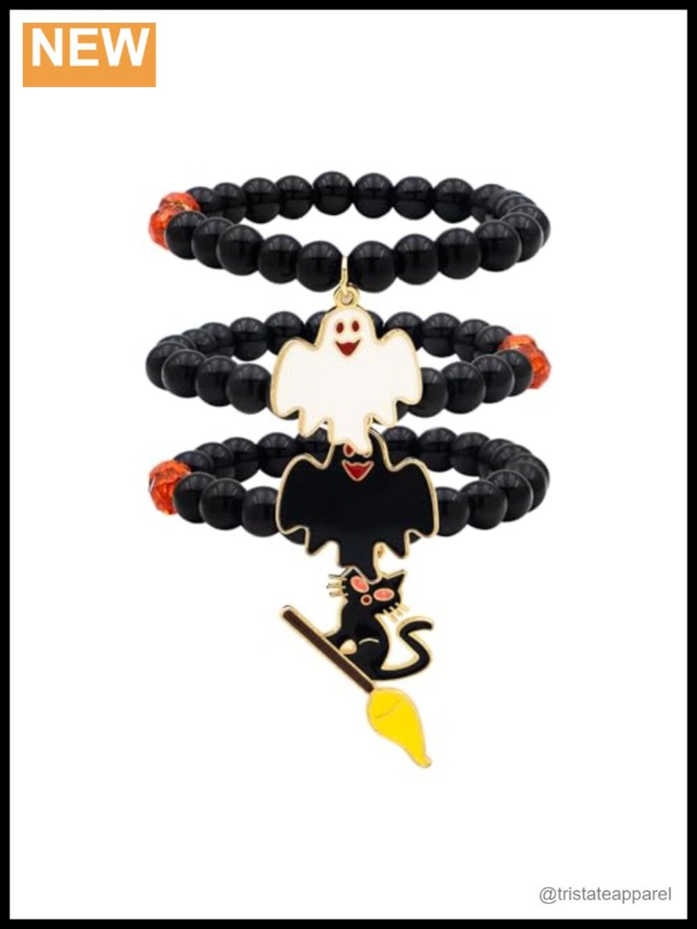 Halloween Stretch Beaded Charm Bracelet Zinc Alloy Protein Stone Women Party